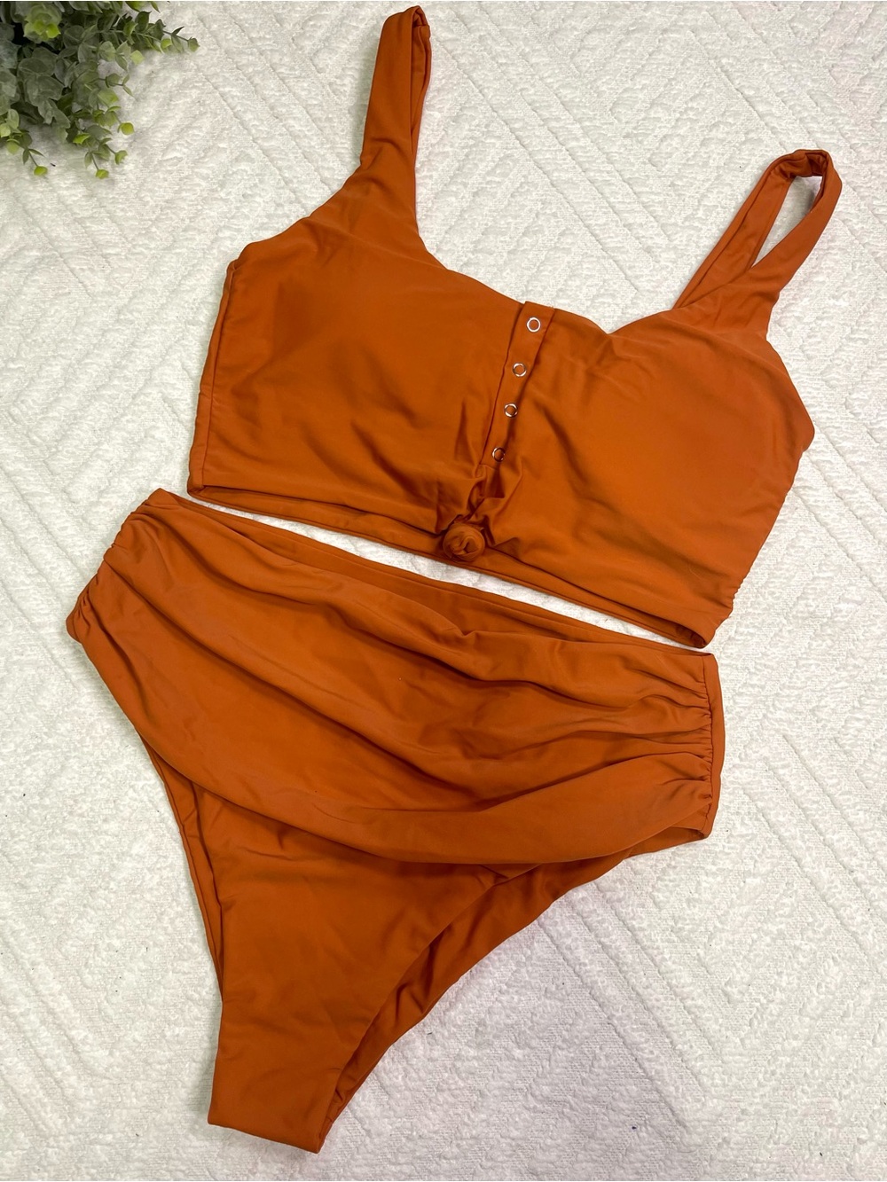 Zaful Orange High-Waist Bikini Set Size XL